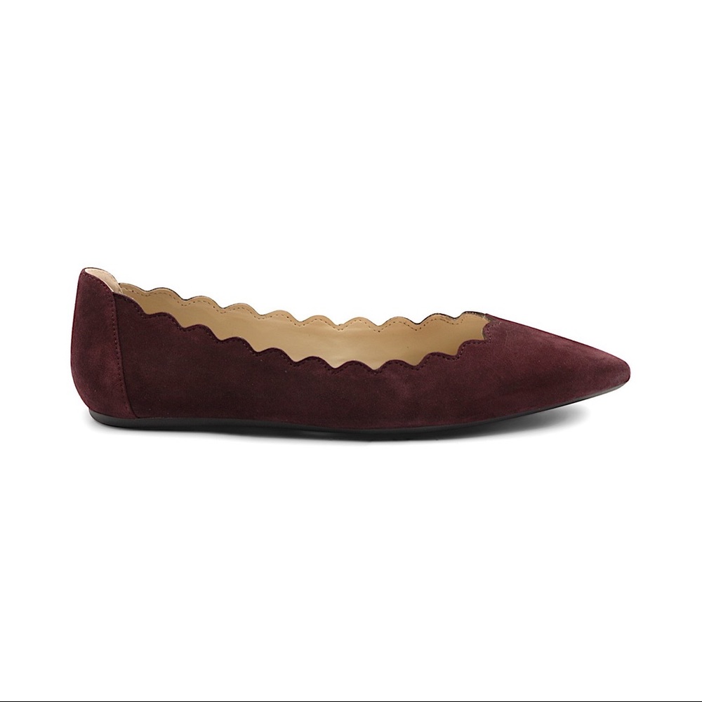Adrienne Vittadini Fox Scallop Trim Ballet Flat